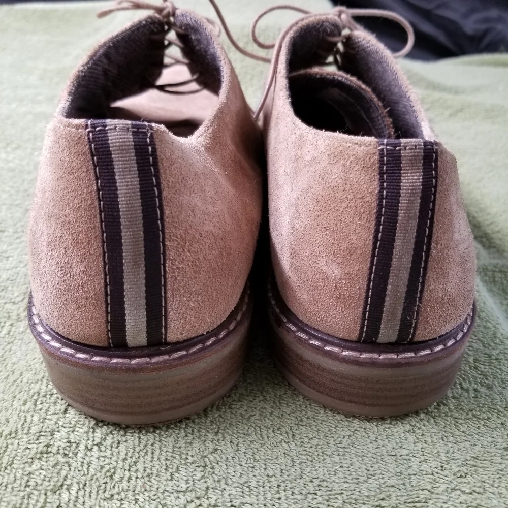 Steve Madden Men's Taupe Suede P-Crane Suede Leather Lace Up Oxfords Size 12